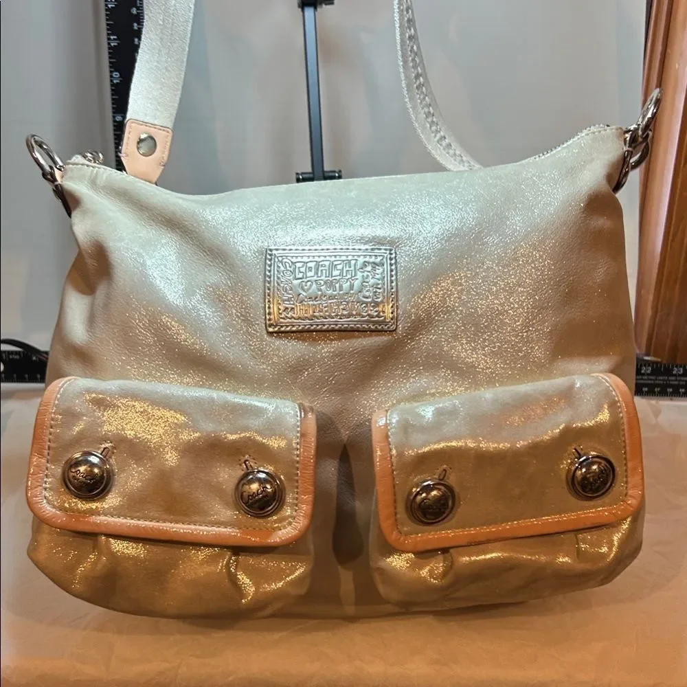 Coach Shimmering Gold Shoulder Bag - Picture 1 of 7